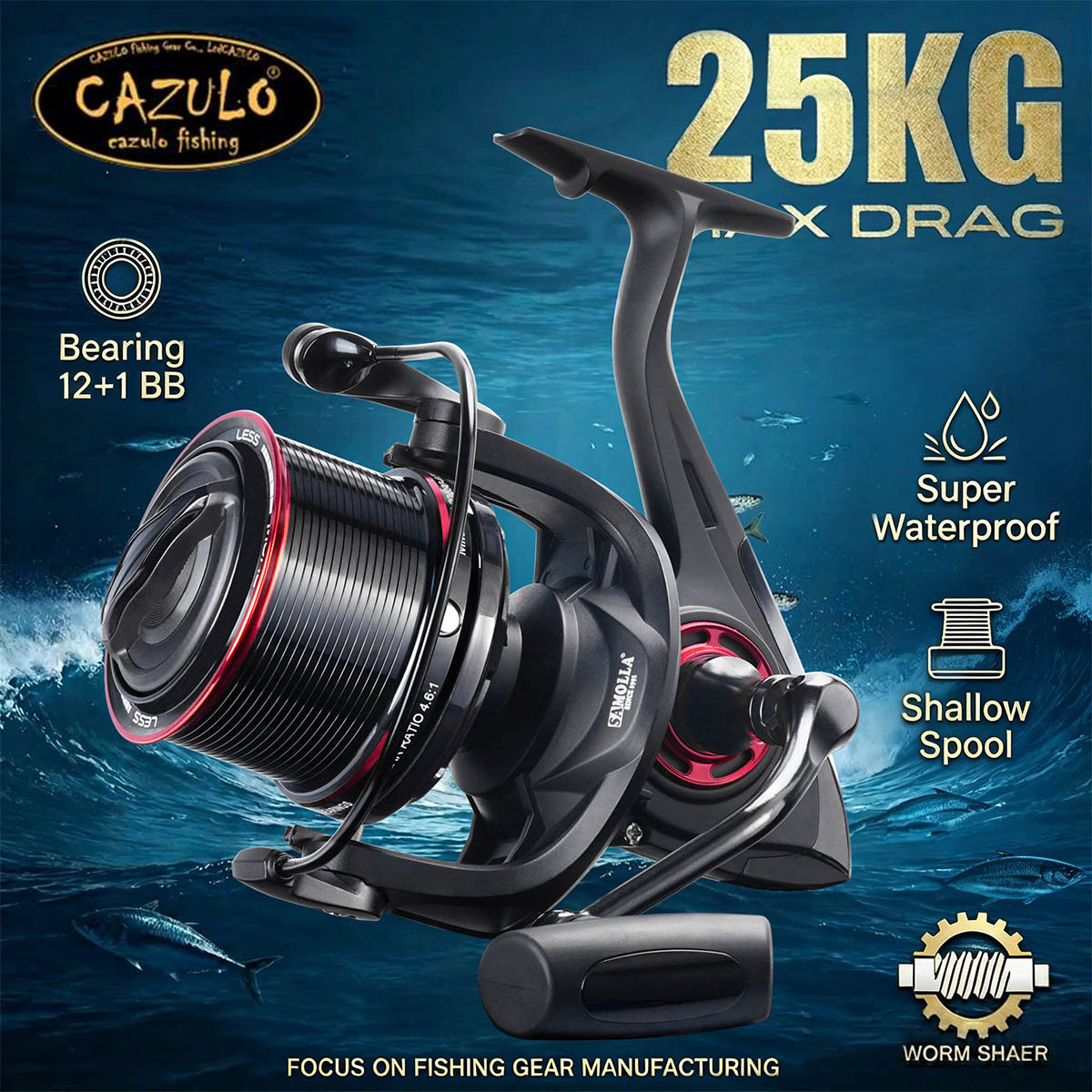 Reel Drag Knob - CAZULO Kołowrotek spinningowy do dalekich rzutów,