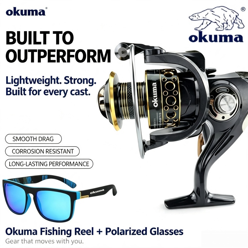 Surf Reel - OKUMA-Kołowrotek spinningowy, metalowy ultralekki kołowrotek wędkarski,